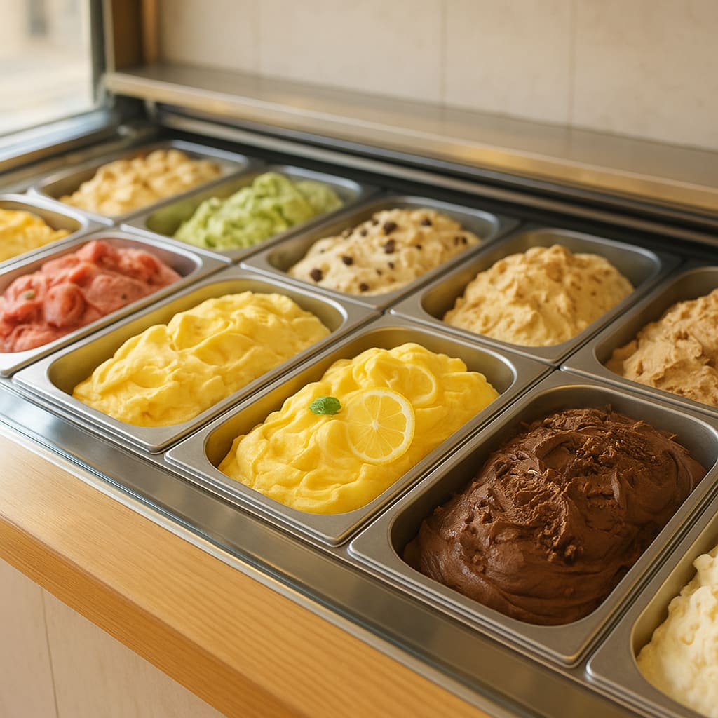 Gelato Theke im Asflosto Atelier